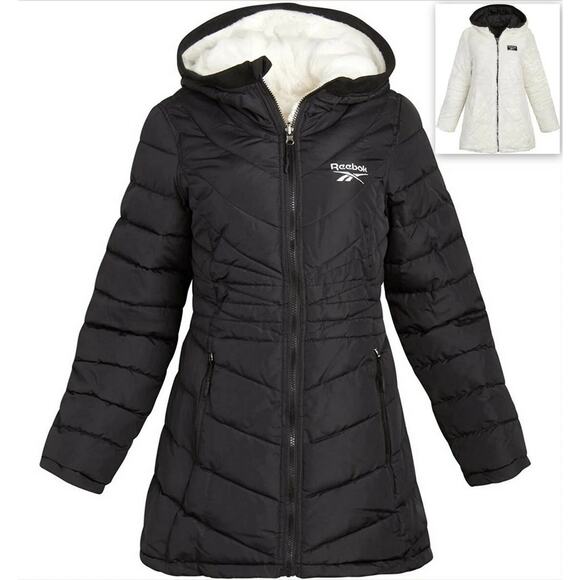 NEW Reebok Women's Reversible Puffer Anorak Sherpa Lined Jacket XL - Picture 12 of 12